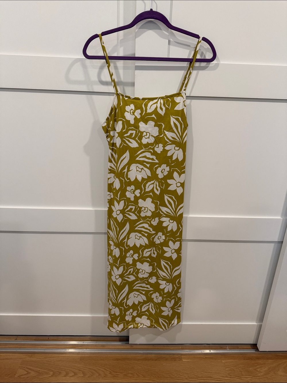 Billabong Mustard Yellow Floral Slip Midi Dress